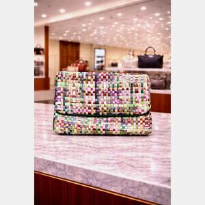 Deux Lux Woven Metallic Clutch Magnetic Closure Multi